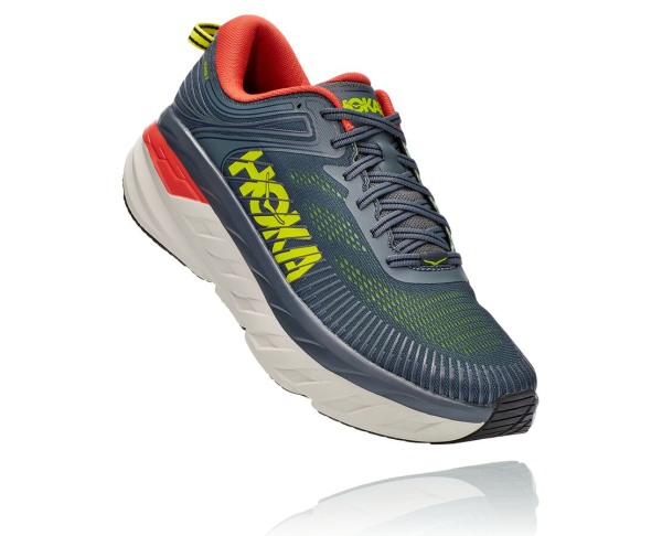 Hoka One One Bondi 7 Mens UK - Red Road Running Shoes - DQKJG9054